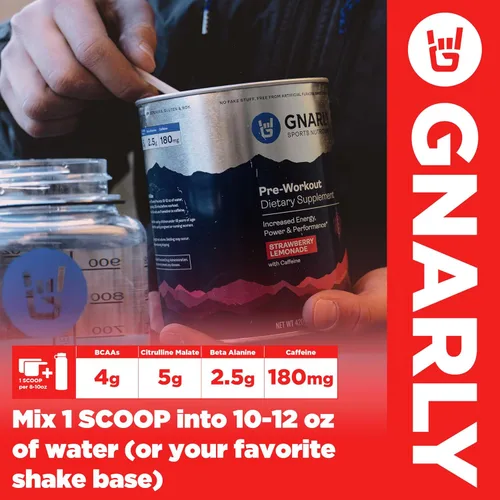 Vista 6 de Gnarly Nutrition Polvo natural para pre-entrenamiento, mango - Certificado NSF Contents, resistencia y recuperación - Vegano pre-entrenamiento