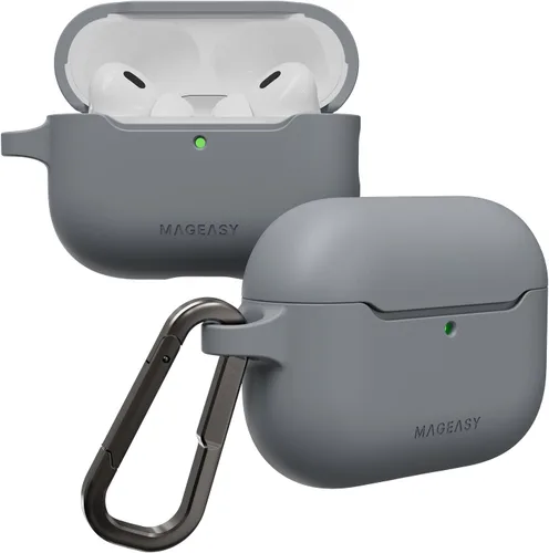 Vista 22 de MAGEASY Funda diseñada para estuche de AirPods Pro 2 - Funda protectora a prueba de golpes para AirPods Pro y Pro 2, resistente a las manchas, suave