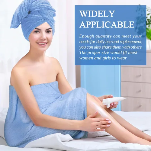 Vista 5 de 4 toallas envolventes para mujer, bata de spa con cierre ajustable, parte superior elástica, envoltura ligera para baño y ducha