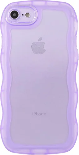 Vista 70 de SKYLMW Funda compatible con iPhone 12 Pro, diseño de ondas rizadas kawaii, borde chapado de lujo, elegante parte trasera transparente brillante, TPU