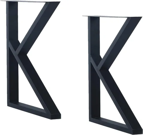Vista 22 de MBQQ Patas para muebles de 15.7" de altura 17.7" de ancho, tubo cuadrado rústico decorativo, patas de mesa de metal resistente, patas de escritorio