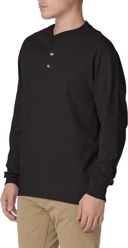 Vista 2 de Hanes Beefy-T - Camisetas de algodón para hombre, con cuello henley y manga larga