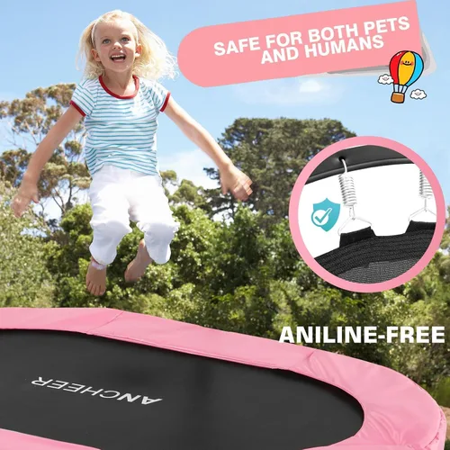 Vista 2 de ANCHEER Trampoline for Kids, Toddler Trampoline Indoor Sports and Outdoor Games 56" Kids Rebounder 220LBS Capacity with Adjustable Safety Handrail