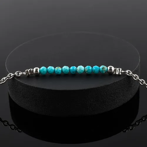 Vista 50 de YANARA Pulsera de tobillo para mujer, piedra de nacimiento natural, cuentas de piedras preciosas, tobillera delicada hecha a mano de 9 pulgadas +