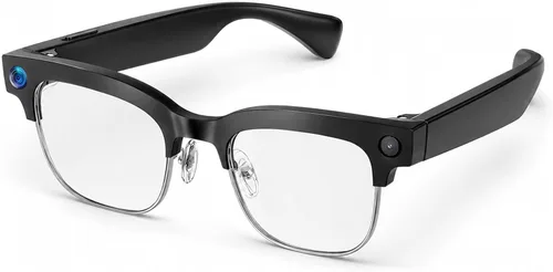 Vista 12 de GenXenon Gafas inteligentes para hombres y mujeres, lentes de luz azul transparente, gafas Bluetooth con altavoz, asistente de voz y toque