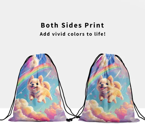 Vista 234 de Bolsa de agarre de gimnasia de piel de animal, bolsa de gimnasia con cordón ajustable, bolsa de cuerda para fauna silvestre, Mariposas Galaxy