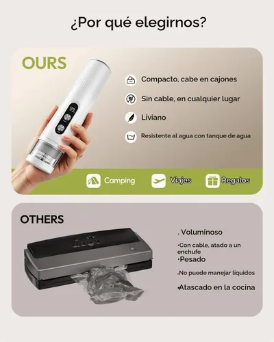 Vista 5 de Maestri House Handheld Vacuum Sealer for Food, 30 Reusable Bags & 6 Clips White