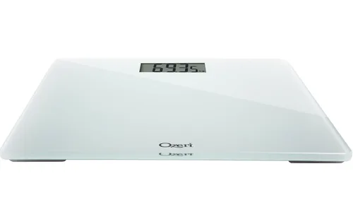 Vista 6 de Ozeri Báscula de baño de precisión 440 libras 4409lbs en vidrio templado con tecnología de sensor de 176oz 01 libras 01lbs y tara para bebés