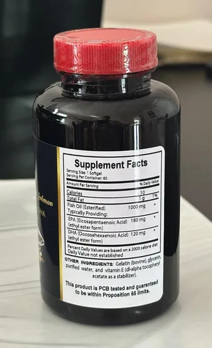 Vista 2 de Aceite de pescado Omega 3 - Suplementos de aceite de pescado puro de triple fuerza Omega 3, apoya el cerebro, el hígado, el corazón y la inmunidad