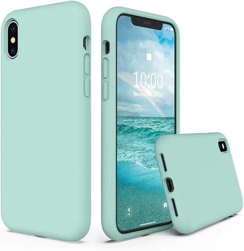 Vista 14 de SURPHY Diseñada para iPhone Xs y iPhone X con forro de microfibra, funda gruesa de silicona líquida para iPhone X XS de 5.8 pulgadas, color rosa bebé