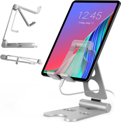 Vista 7 de Soporte para tableta Kado con soporte de cable Soporte de teléfono plegable de aleación de aluminio Compatible with iPad mini/Air/Pro 11/12.9