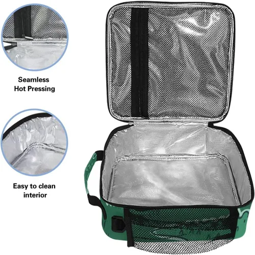 Vista 3 de Wudan Alligator - Bolsas de almuerzo verde cocodrilo para niños y niñas, con aislamiento pequeño, hielera, lonchera para niños, escuela, oficina