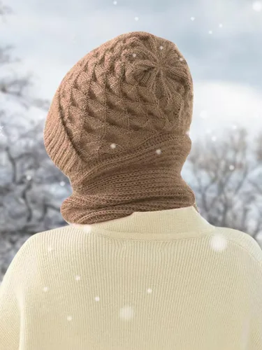 Vista 4 de Sumolux Protección integrada para los oídos a prueba de viento, bufanda elástica para tejer gruesa y cálida protección de oído unida de punto