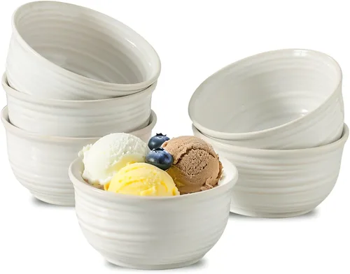 Vista 8 de MEKY - Juego de 6 tazones de porcelana para sopa de 20 onzas, tazones de cereales perfectos para pasta, aperitivos, avena, arroz, ensalada y helado