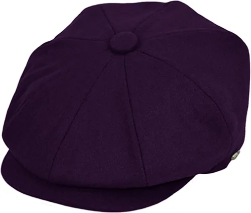 Vista 25 de Sombrero clásico de 8 paneles de mezcla de lana Newsboy Snap Brim Collection para hombre
