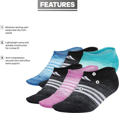 Vista 2 de Calcetines Adidas Superlite Super No Show, 6 pares, para mujer