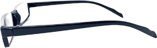 Vista 3 de The Parker - Gafas de lectura rectangulares de medio marco, lectores unisex de medio aro, tramposos de media luna Negro