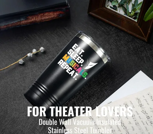 Vista 3 de Onebttl Regalos de teatro, regalos de Broadway para músicos, actores y profesores de música en el Día Mundial del Teatro, cumpleaños y Navidad, vaso