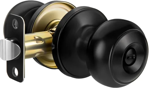 Vista 88 de Goldenwarm Pomos de puerta de paso de bronce champán, 1 paquete de pomos para puerta de armario interior, juego de perillas de puerta de paso