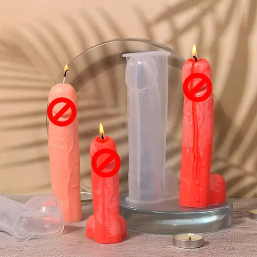 Vista 2 de Molde de silicona para hombre, molde reutilizable para velas genitales, decoración de bricolaje, herramientas para hornear para chocolate, dulces