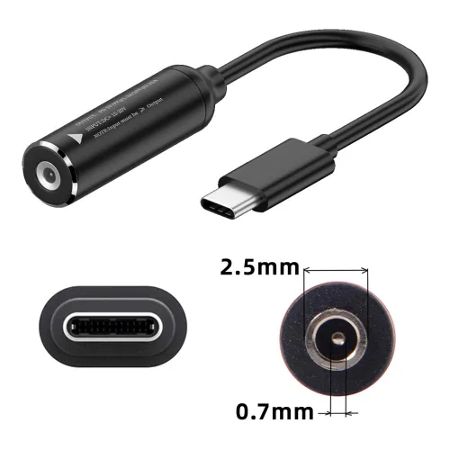 Vista 6 de cablecc 0.098x0.028 in Entrada DC Jack a USB-C Tipo-C Cable de carga de enchufe de alimentación para PD 9V 15V 20V 65W Teléfono portátil