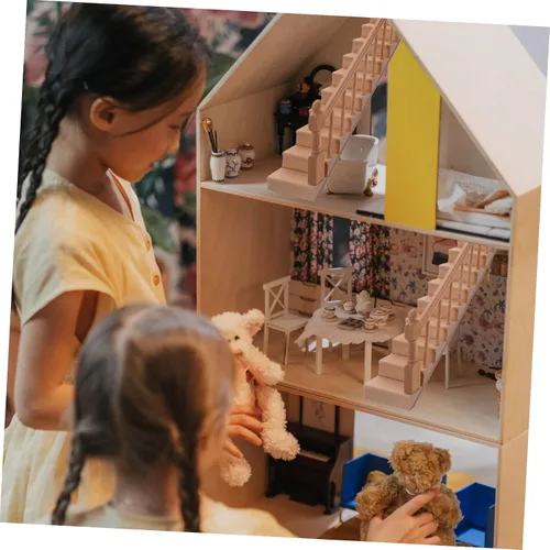 Vista 6 de Escala 1:12 Pasamanos miniatura de escalera para casa de muñecas Accesorio de decoración interior de madera