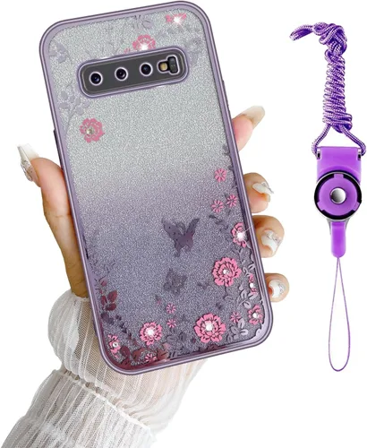 Vista 14 de Funda para Samsung Galaxy S8, Samsung S8 para mujer, cambio gradual con purpurina, cristal suave, TPU mariposa, floral, corazón, transparente, funda