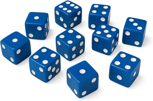 Vista 5 de 10 dados de juego de 0.630 in (negro con puntas rojas)