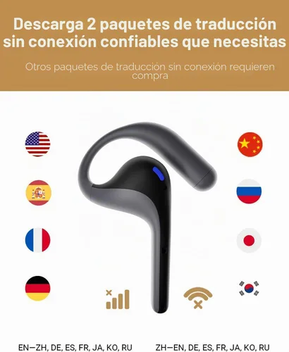 Vista 6 de Timekettle W4 Pro - Audífonos intérprete AI, traducción bidireccional de voz en tiempo real, más de 50 idiomas, traductor Bluetooth de video