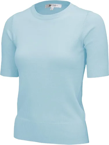 Vista 13 de YEMAK Suéter de Punto Top para Mujer – Media Manga Cuello Redondo Básico Casual Ajuste Clásico Ligero de Punto Suave Pullover Tee