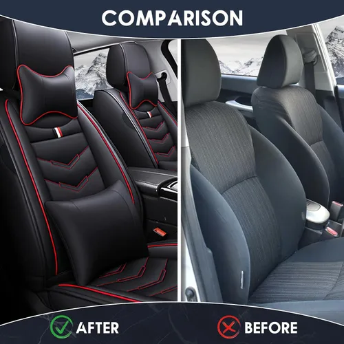 Vista 40 de Funda de asiento de auto de 2 asientos para Dodge Challenger 2000-2023, funda de cojín duradera, resistente al desgaste, impermeable, transpirable
