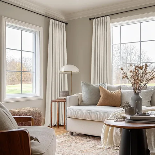 Vista 4 de 100% Blackout Shield Cortinas opacas con textura y aspecto de lino de 72 pulgadas de largo, juego de 2 paneles de cortinas opacas de lino sintético