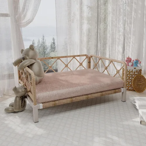 Vista 2 de Camas elevadas impermeables para perros con soporte de espuma para huevos, cama para mascotas, sofá cama para perros al aire libre, sofá cama Marrón
