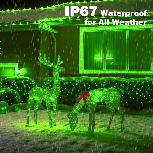 Vista 6 de Luces de Navidad 500 LED de 164 pies, luces impermeables para árbol de Navidad con 8 modos, control remoto, 3 temporizadores y función de memoria
