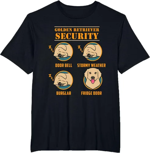 Vista 41 de Camisa Golden Retriever de seguridad Golden Retriever para perro divertido, Negro, S