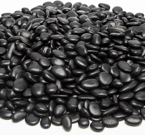 Vista 6 de Piedras pequeñas negras – Piedras decorativas para plantas de roca, piedras pulidas naturales de 3/8 pulgadas, grava para suculentas, grava
