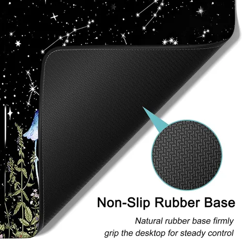 Vista 3 de Alfombrilla de escritorio, alfombrilla grande extendida para mouse con bordes cosidos (31.5 x 11.8 pulgadas), reposamuñecas ergonómico para mouse