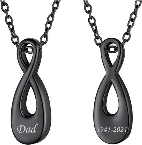 Vista 218 de FindChic Collares personalizados con urna para cenizas, barra vertical, gato, luna, reloj de arena, garra de perro, acero inoxidable, chapado en oro