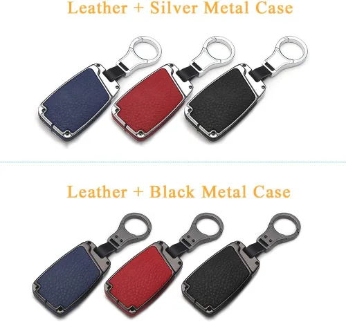 Vista 7 de SANRILY Funda de metal para llavero Volkswagen para Volkswagen para VW Tiguan 2016-2018 Magotan Passat B8 B7 Skoda Superb A7 Llavero remoto sin Negro