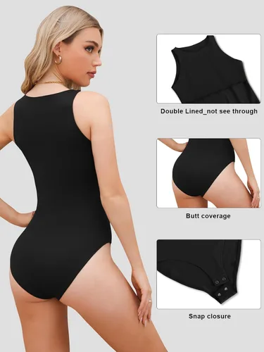 Vista 19 de Body sexy para mujer con cuello halter, body de moda sin mangas, paquete de camisetas sin mangas