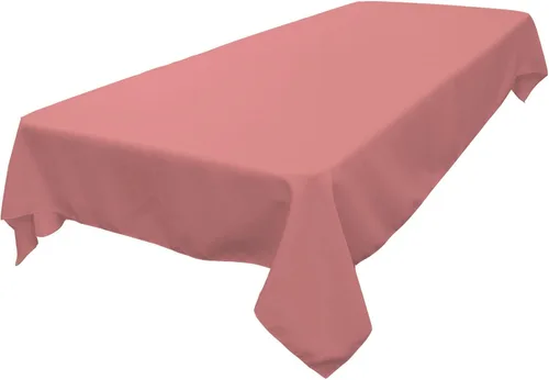 Vista 180 de LA Linen Mantel rectangular lavable de popelín de poliéster, resistente a las manchas y a las arrugas, cubierta de mesa 60x84, mantel de tela