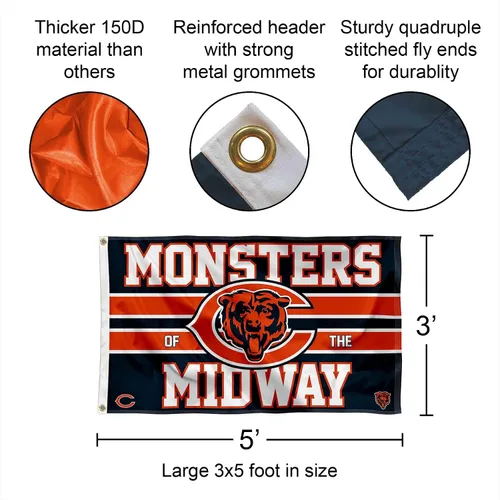 Vista 2 de Chicago Bears Monsters of the Midway - Bandera