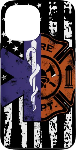 Vista 24 de EMT Firefighter Fire Rescue EMT - Funda de regalo con bandera americana para iPhone 17
