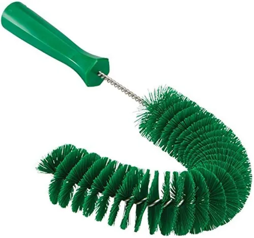 Vista 6 de Vikan 53729 Cepillo de gancho – Limpiador de tubos, tubos y canalones curvado de 14.17 pulgadas sin BPA, compatible con postes de extensión Vikan