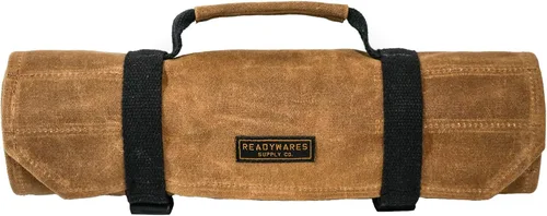Vista 5 de Readywares Bolsa de herramientas Rollo de herramientas de lona encerada resistente con 18 bolsillos y bolsa, organizador de herramientas de lona