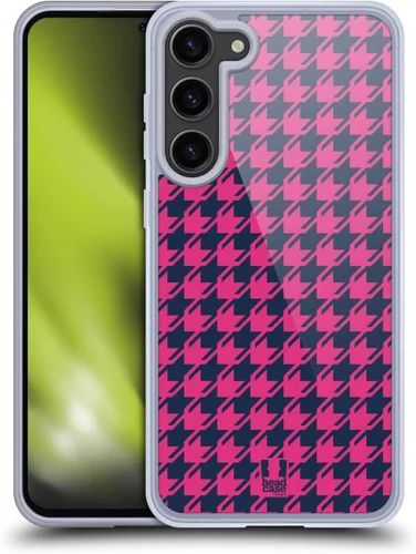 Vista 11 de Head Case Designs Black Houndstooth-Patterns Gel Case [Military Grade Protection] Compatible with Samsung Galaxy S23+ 5G and Compatible with MagSafe