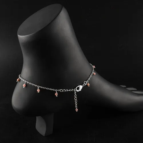 Vista 30 de Yanara Tobilleras de piedras preciosas para mujer, piedra natal natural, chapada en plata, joyería hecha a mano en 8.5 + 1.5 pulgadas, cristales
