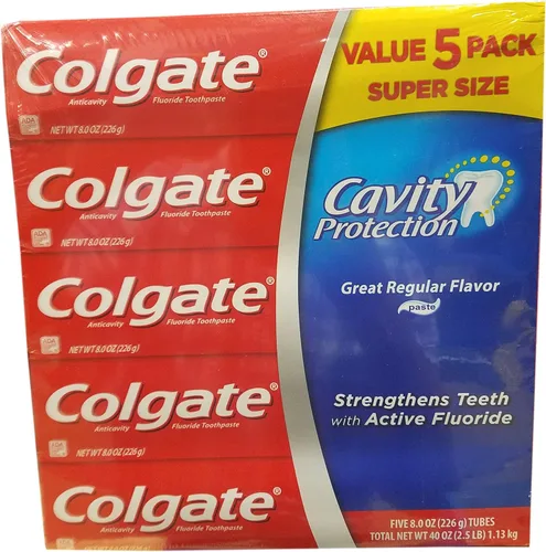 Vista 4 de Colgate Cavity Protection Pasta de dientes, Creat Regular Flavor, Tamaño de Viaje 1 oz (28g) - Paquete de 4