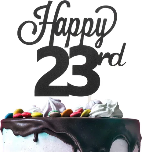Vista 24 de LINGTEER - Decoración para pastel con texto "Happy Birthday 100", color negro