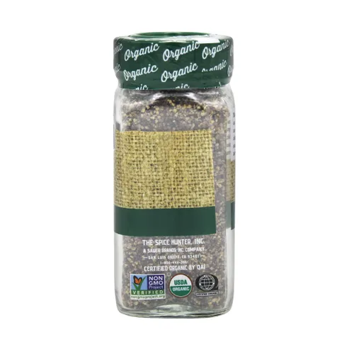 Vista 4 de The Spice Hunter Pepper, negro, grueso, molido, orgánico, tarro de 1.7 onzas (paquete de 3)